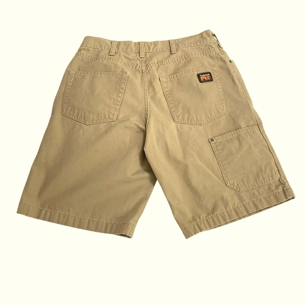 Timberland Pro Shorts Mens 32 Khaki Tag Workwear Utility Cotton Medium Wash